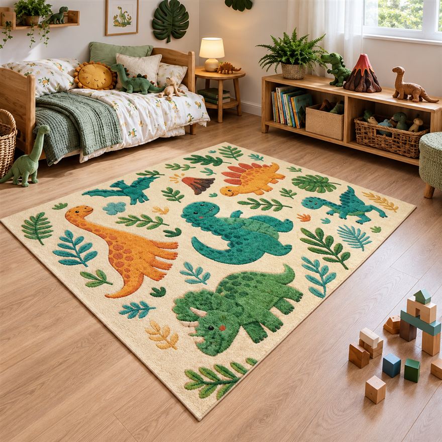 Alfombra decorativa modelo DINO - línea Niños