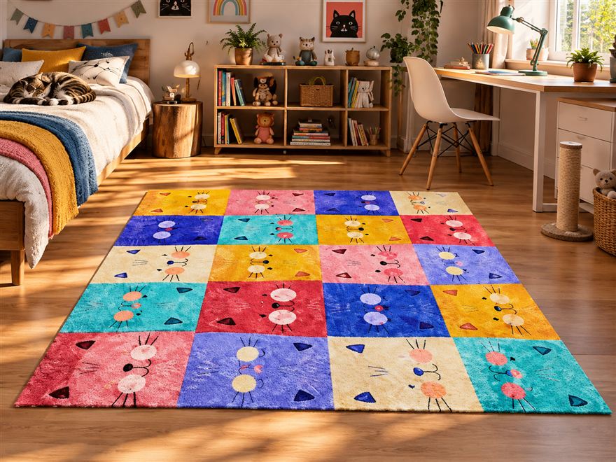 Alfombra decorativa modelo MICHIS - línea Niños